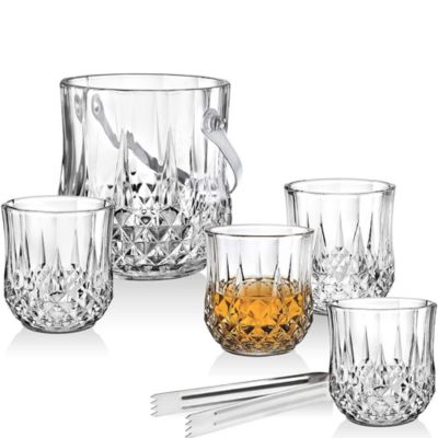 Set Hielera de Vidrio mas 4 Vasos Elegantes INSPIRA