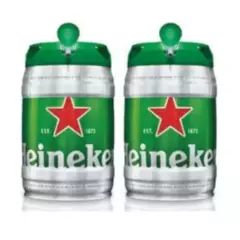 HEINEKEN - Pack de 2 Barriles de Cerveza Heineken de 5 Litros c/u