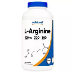 NUTRICOST - Original Nutricost L Arginina Arginine 500mg Aminoácido 300 Caps