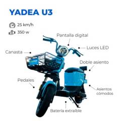 GREENPOWER - Moto Electrica Yadea U3 Color Celeste