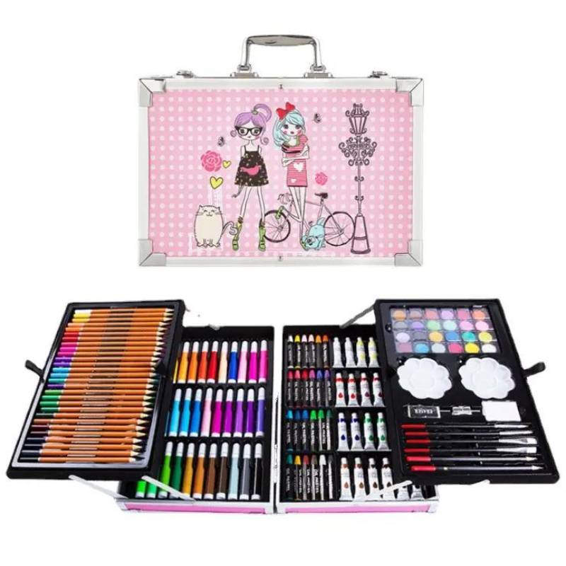 SET DE ARTE 145 PCS MALETA ALUMINIO CON DISEÑO – TecsPeru