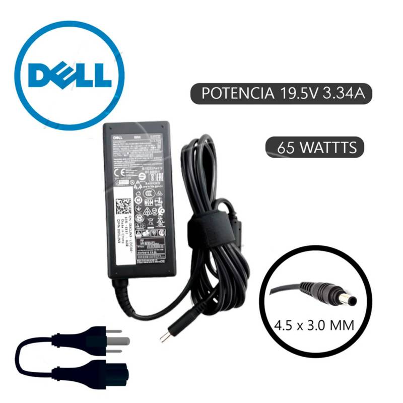 DELL - Cargador Compatible  Dell Punta Delgada 65W 19.5V 3.34A 4.5x3.0mm