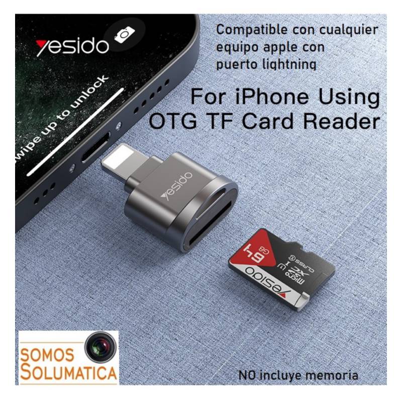Lector de tarjetas de memoria SD y micro SD con Lightning para iPhone –  CybercacheTV