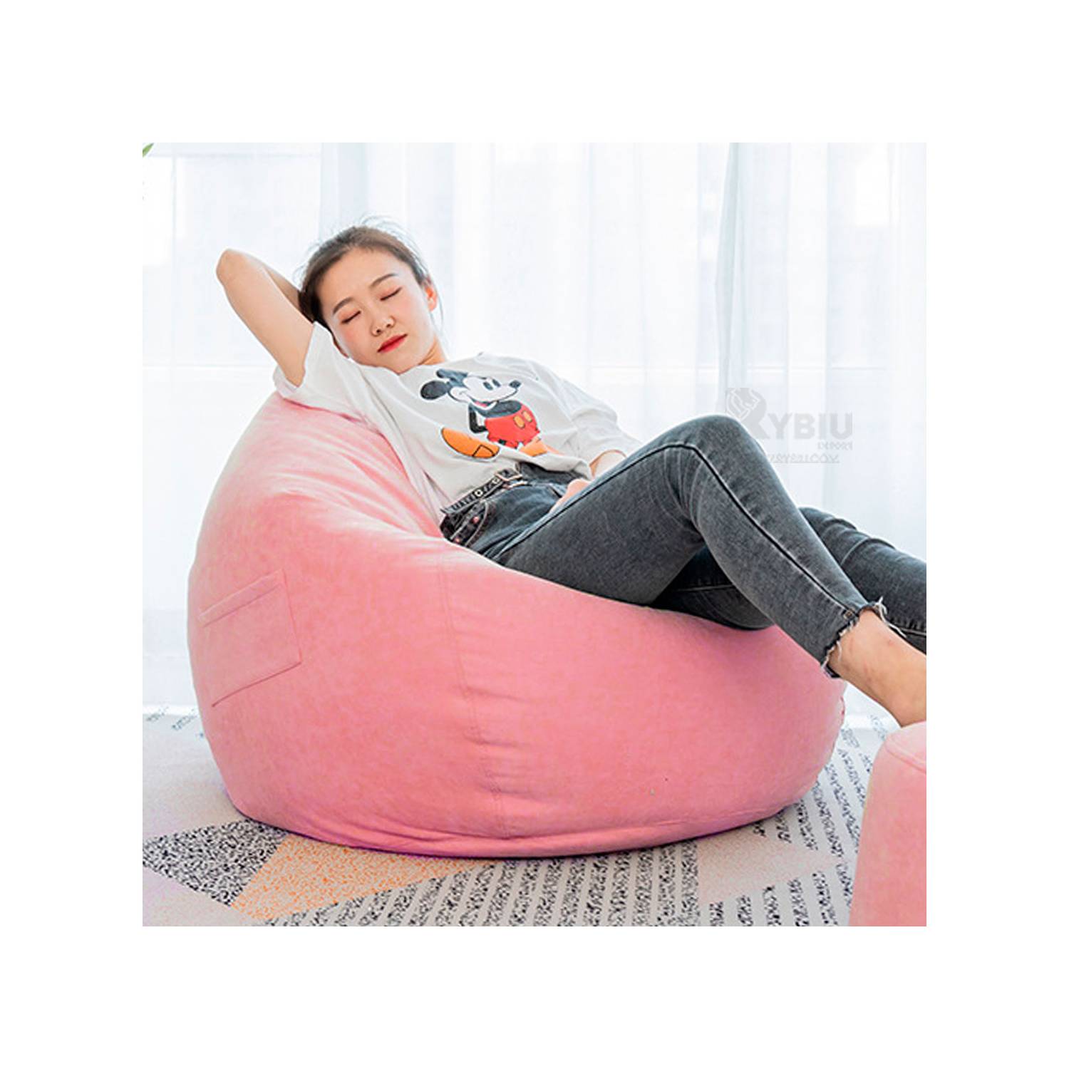 Circular Sofa Rosado Grande Puff - Promart