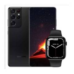 Celular Samsung Galaxy S21 Ultra 5G 128GB Negro más Smartwatch S8 Obsequio