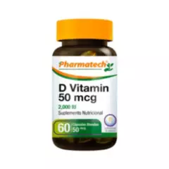 PHARMATECH - Vitamina D 2000Ui Pharmatech 60 Caps Blandas