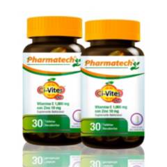 Vamina C 1000Mcg / Zinc 10Mg Pharmatech 30 Tabletas Pack X2