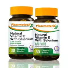 PHARMATECH - Vitamina E 400Ui + Selenio 50Mcg Pharmatech 30 Caps Pack X2