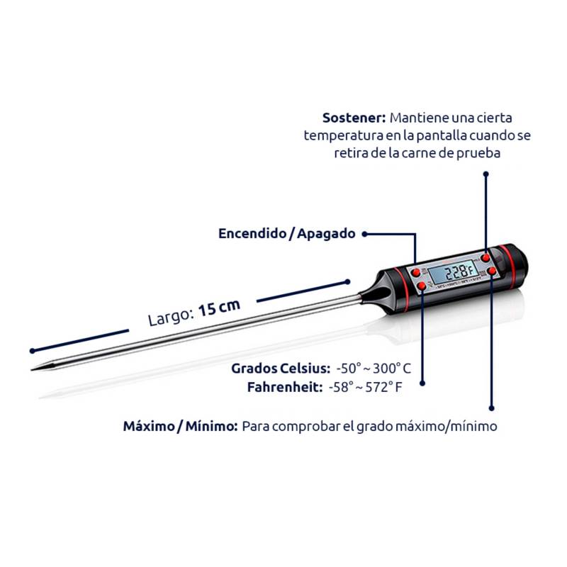 TERMOMETRO DIGITAL PARA COCINA MULTIUSO - jersimport