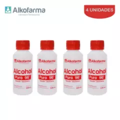 ALKOFARMA - Alcohol líquido puro 96° 120ml ALKOFARMA. Pack 4 unidades