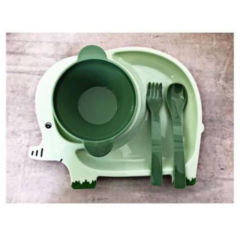 Plato para bebe - Set de platos de silicona bebe - Verde OEM