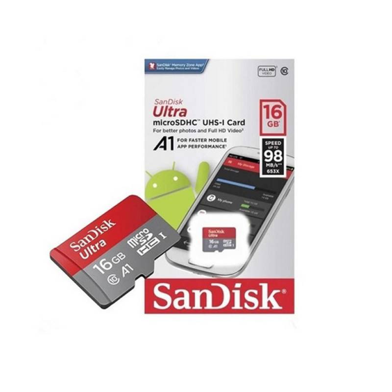 Memoria Sandisk Ultra Microsdhc 16gb Class10 U1 A1 98mbs Sandisk 9664