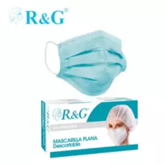 R&G - Mascarilla quirúrgica 3 capas 3 pliegues celeste caja*50und R&G