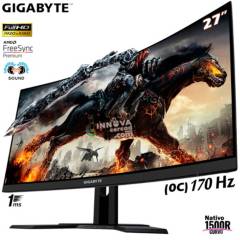 GIGABYTE - Monitor Gigabyte Gamer G27FC 27 Curvo, Full HD, 165HZ, 1ms, FreeSync