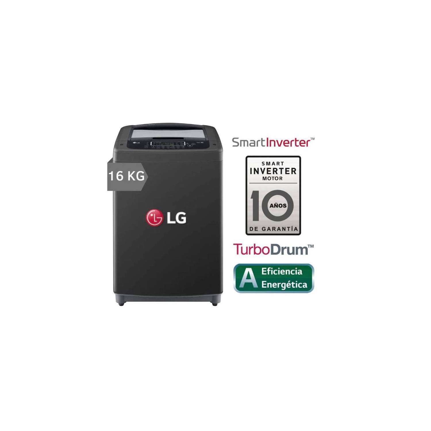 LG Lavadora Carga Superior Smart Inverter con TurboDrum 16 Kg