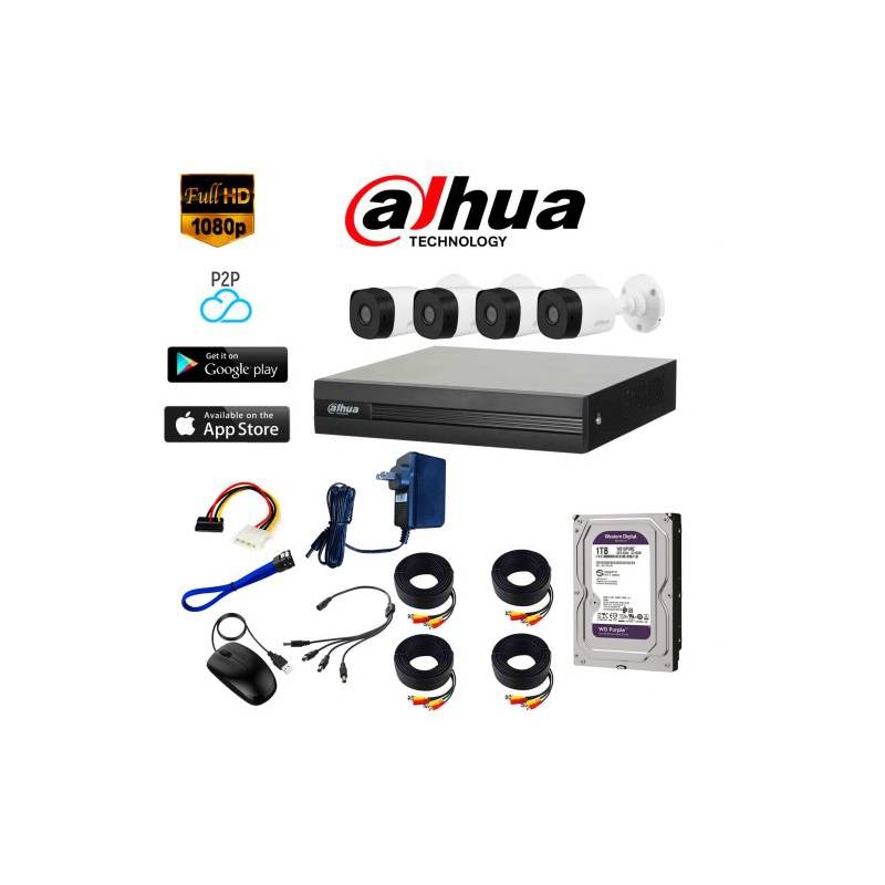 KIT DE SEGURIDAD DE 8 CAMARAS FULL HD MODELO KIT-XVR8C8CH-1TB-28 DAHUA