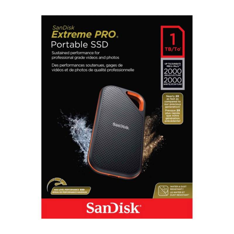 DISCO EXTERNO SSD Sandisk Extreme PRO 1tb PORTABLE 2000Mbs SANDISK E81  SANDISK