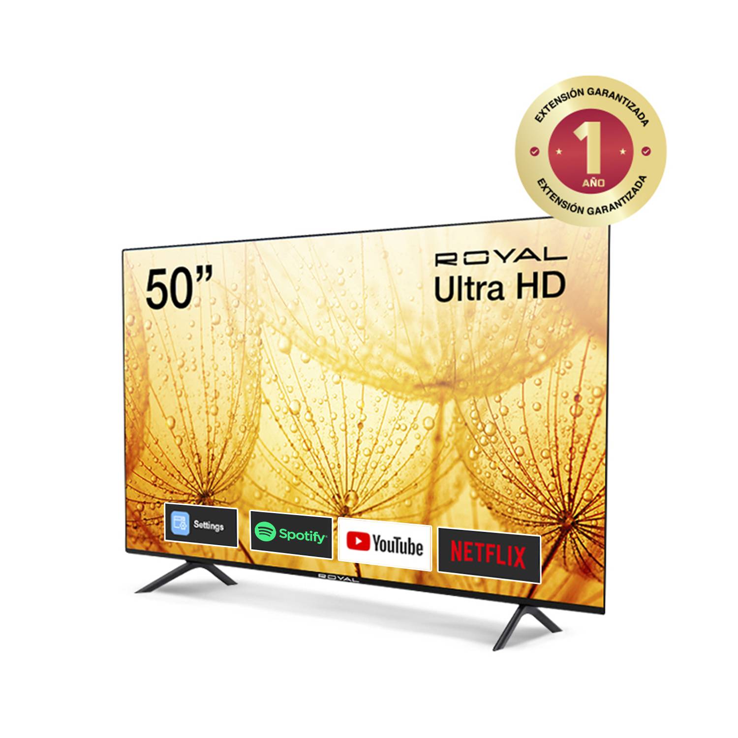 TELEVISOR LED SMART ROYAL ULTRA HD 4K 50 PULGADAS RY-504K - BLUETOOTH -  NEGRO ROYAL