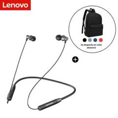 LENOVO - Audifonos Bluetooth Lenovo HE05 Negro  Mochila Portalaptop Regalo