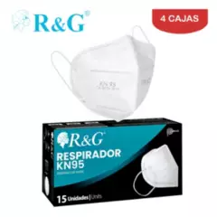 R&G - Respirador KN95 5 capas blanco caja*15und R&G. Pack 4 cajas