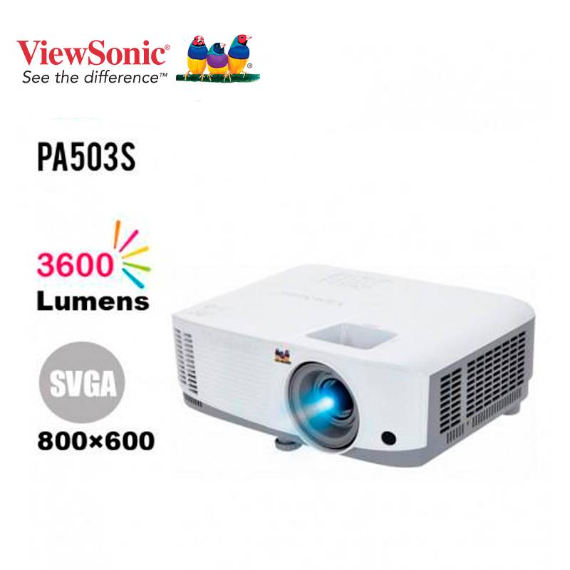 Viewsonic, PA503S, - Proyector DLP 3D, 3600 lúmenes ANSI, SVGA 800