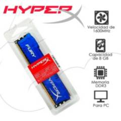 MEMORIA RAM DDR3 8GB 1600 MHZ HYPERX