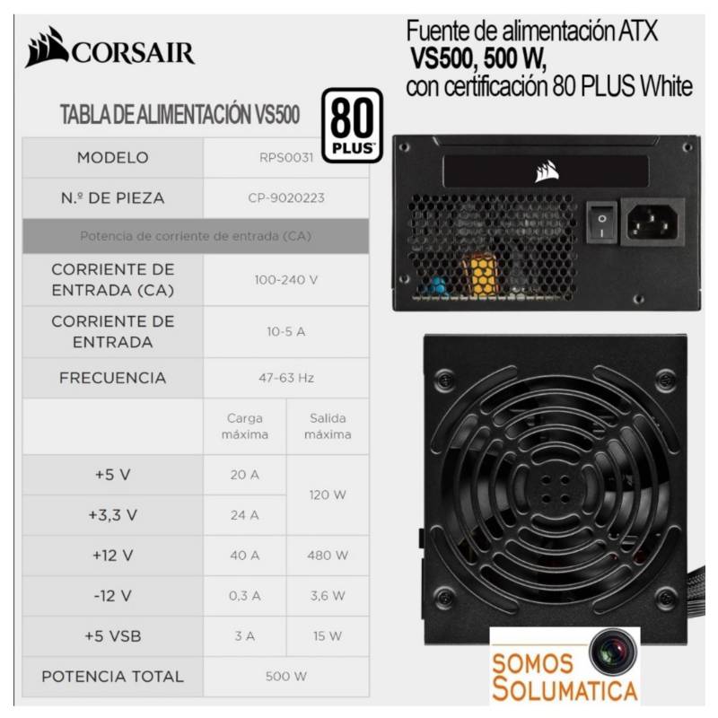 Alimentation Corsair VS500 ATX