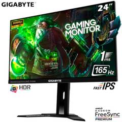 GIGABYTE - Monitor Gaming Gigabyte G24F 2, 23.8" IPS, FHD, 165 Hz/OC 180 Hz, 1ms