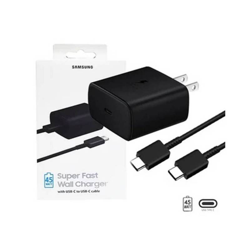 Cargador Samsung 45W EP-TA845 Cable USB-C to USB-C Negro SAMSUNG