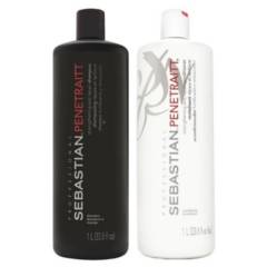 SEBASTIAN - Shampoo Reparador 1000ml  + Acondicionador 1000ml Sebastian Penetraitt