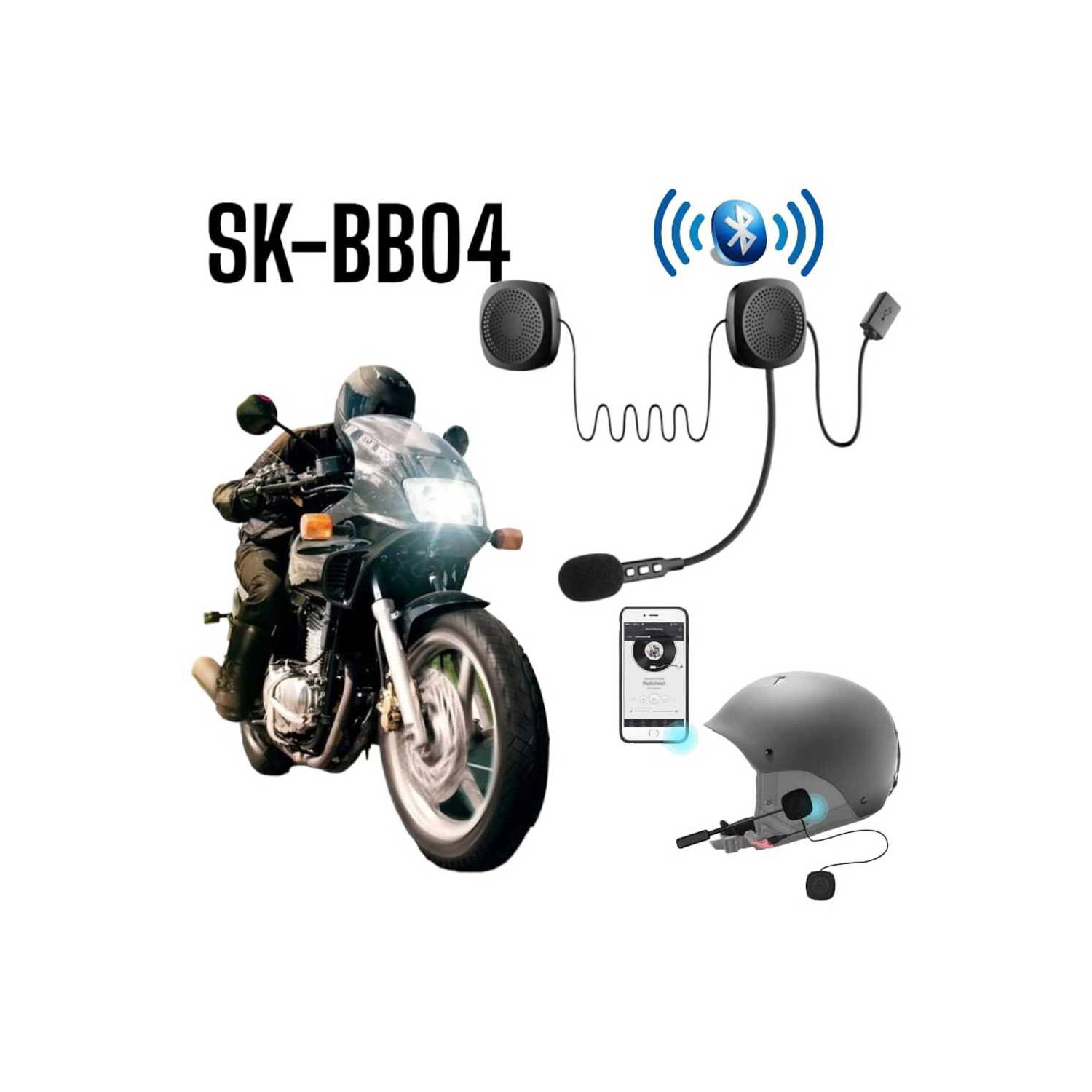 Auricular Inalambrico Bluetooth para Casco Recargable Manos Libre OEM