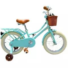 JOY STAR - Bicicleta con Rueditas de Apoyo Stitch Aro 16 Verde Agua