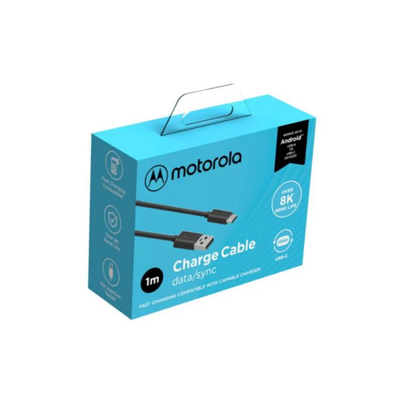 MOTOROLA - Cable Motorola Tipo C Original Quick Charge SJ6473 Negro