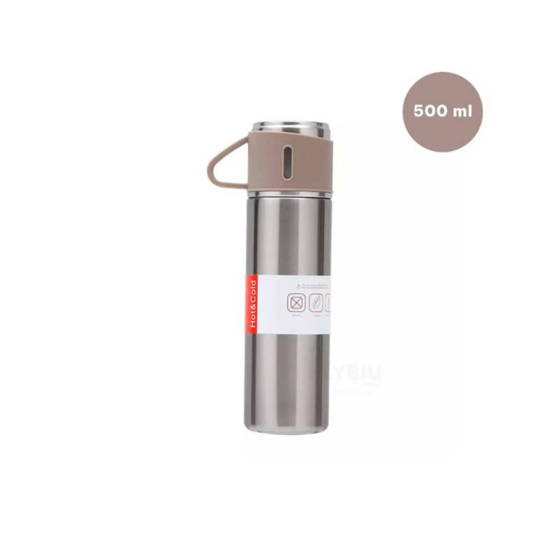 Set Termo Para Agua Caliente/fría + 3 Tazas de 500 ml