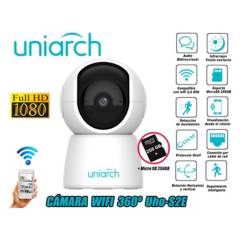 UNIARCH - Cámara Seguridad Wifi Mini PT 1080P 360° Uho-S2E + SD 256GB