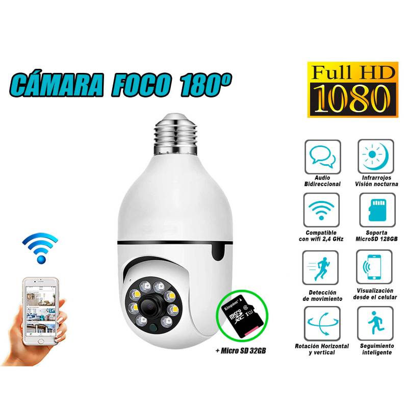 Estación Meteo con radio y cámara WiFi FULL HD rotativa 330 ° - micro sd a  128GB