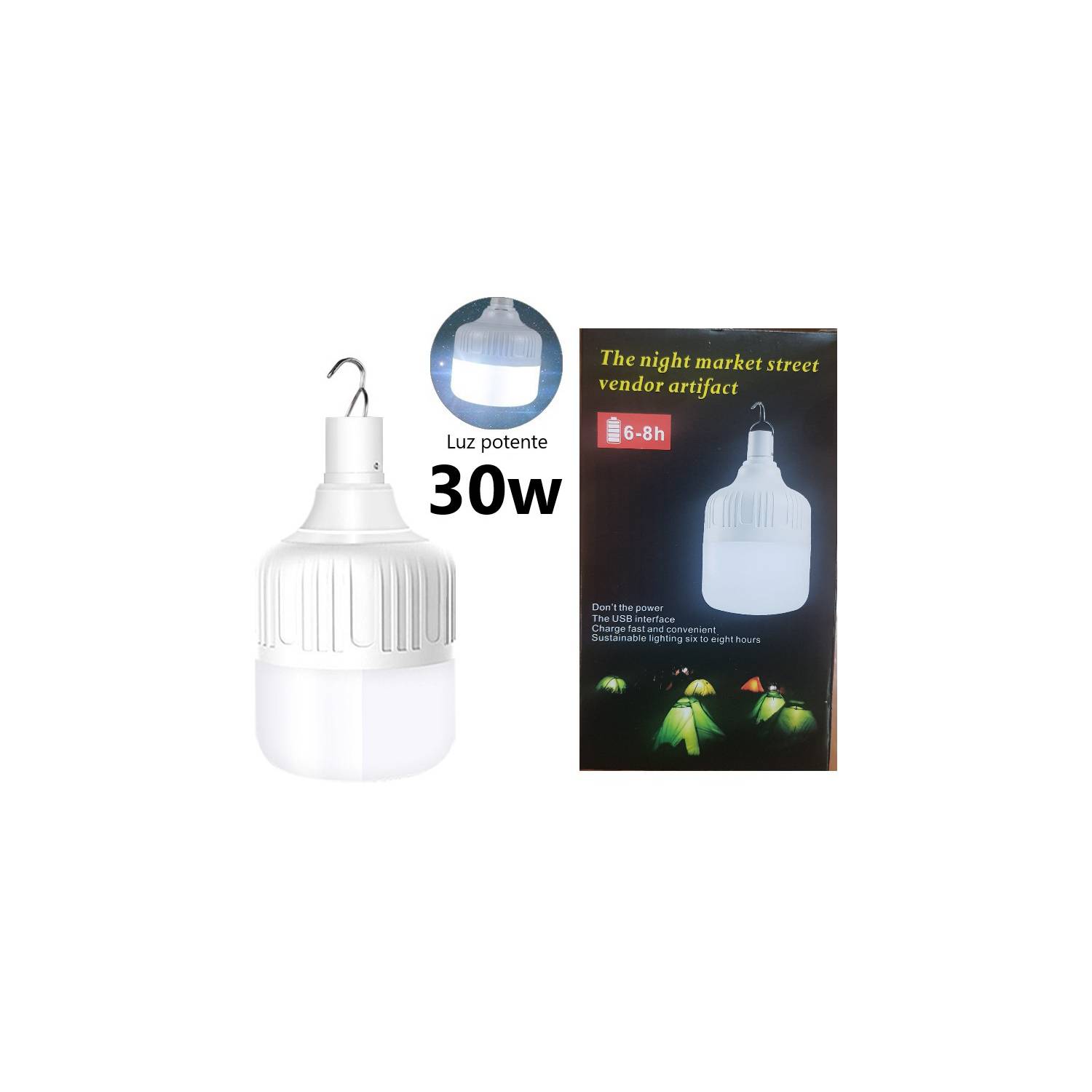 Pack 6 x lampara foco portatil luz LED blanca redonda adhesiva con pulsador