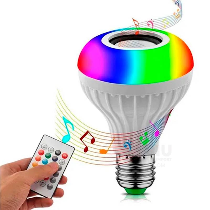 Bombilla RGB con Volumen Ajustable de Luz y Musica GENERICO