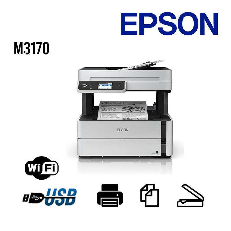 EPSON - IMPRESORA Multifuncional Epson M3170 EcoTank ET-M3170 LAN WiFi USB