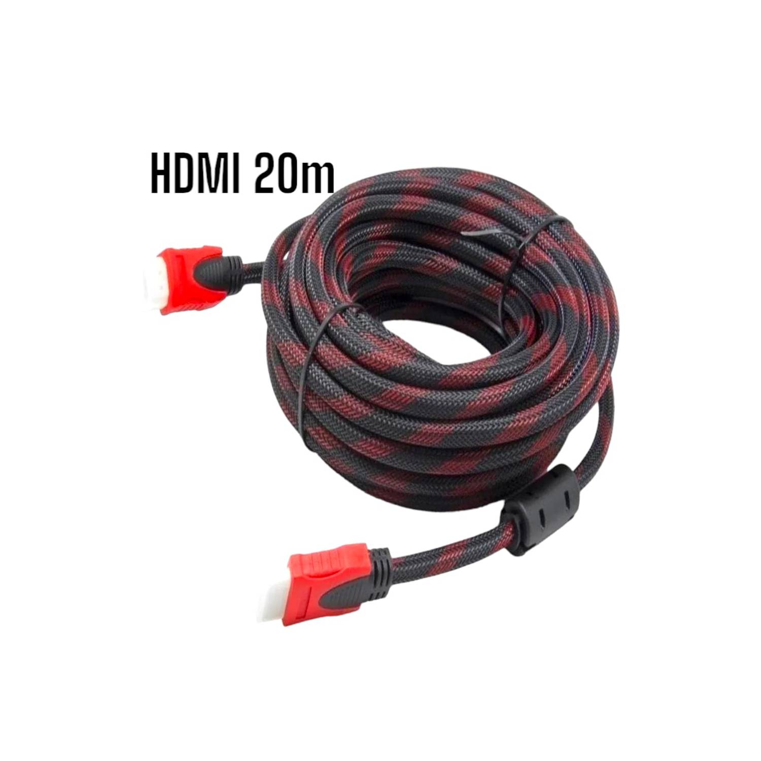 Cable HDMI con Filtro 1.5 Metros HD 3D V1.4 Enmallado Negro con Rojo