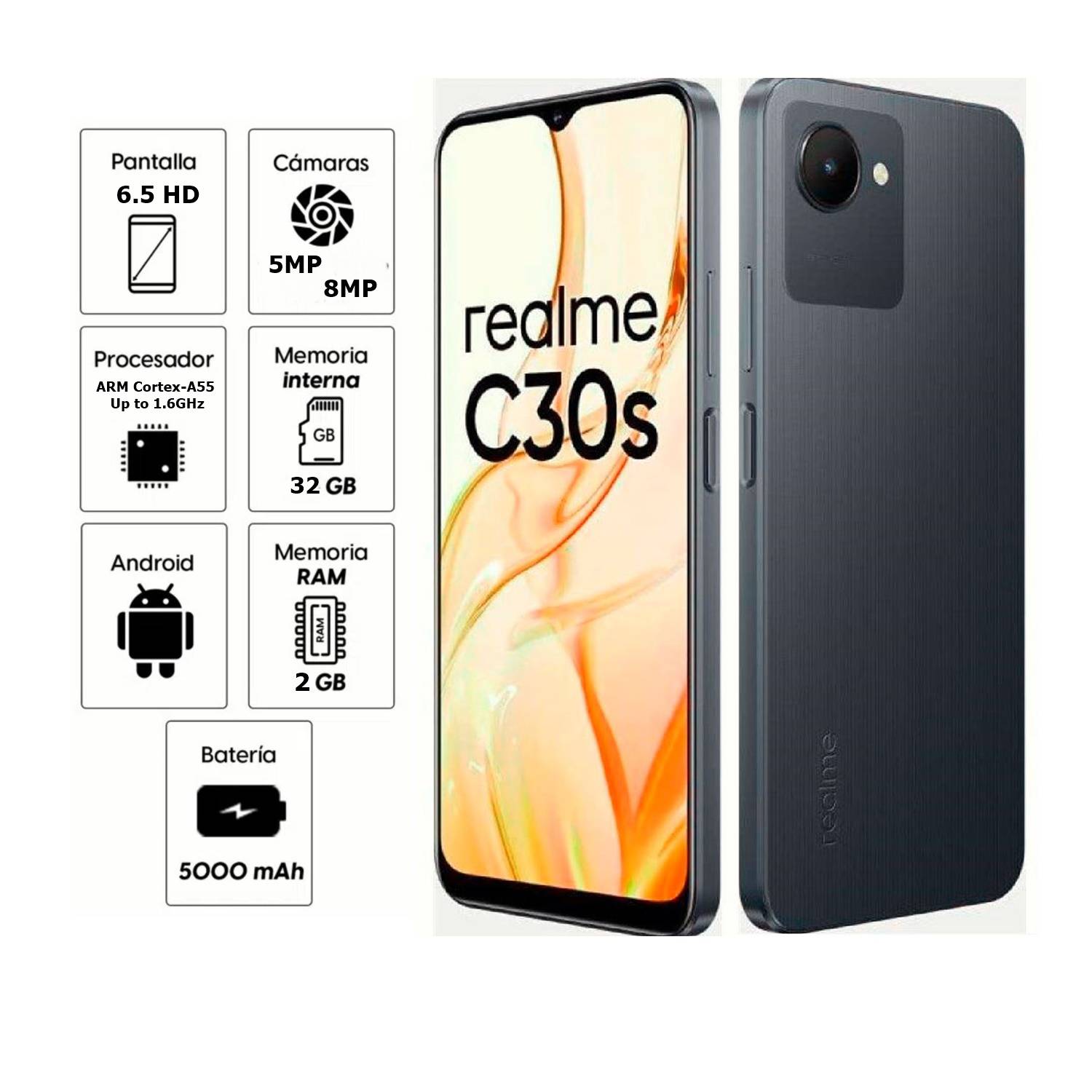 Realme C33 4GB/64GB Oro - Teléfono móvil