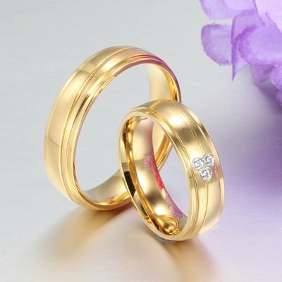 Anillo de Matrimonio Alianzas Deluxe Mujer Bañado Oro 18K Genieka