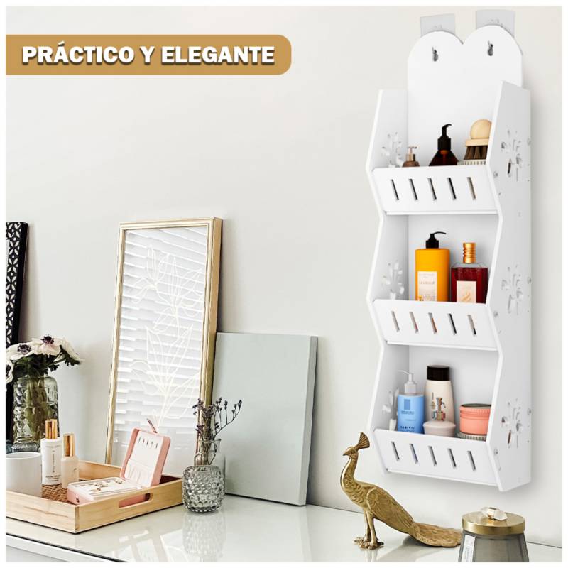 Organizador de Maquillaje Cosméticos Cremas Repisa Flotante Pared J19