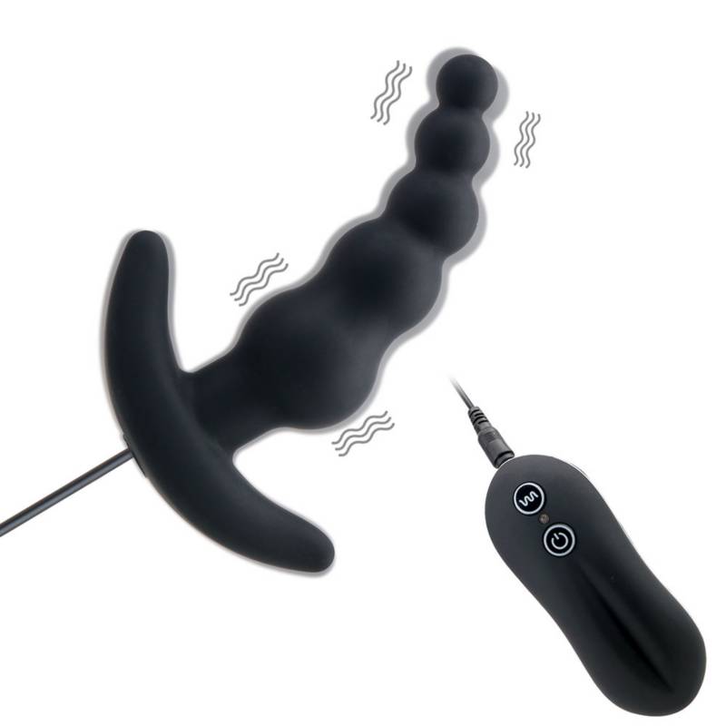 Vibrador De 10 Velocidades Y Plug Con Control Negro Generico 