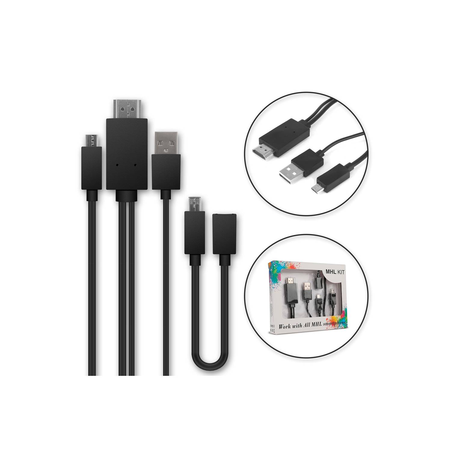 Instrumento maíz Vendedor Cable Mhl Micro Usb A Hdmi Kit Para Smartphone OEM | falabella.com