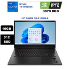 Laptop Gamer HP Omen Intel Core i7 12° Gen 14 núcleos - 16GB 512GB SSD 16" RTX-3070 16-b1000la