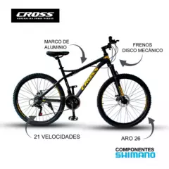 CROSSBIKE - Bicicleta Crossbike GT Aro 26 Negra