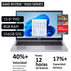 Laptop Acer A315-24P-R42P 15.6" Aspire 3 AMD Ryzen 5 Serie 7520U SERIE 7000 8GB Ram 256GB SSD
