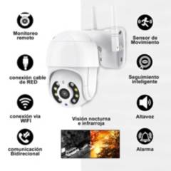 AV HOME - Cámara de seguridad Wifi IP 360° Domo Sensor de movimiento y visión nocturna