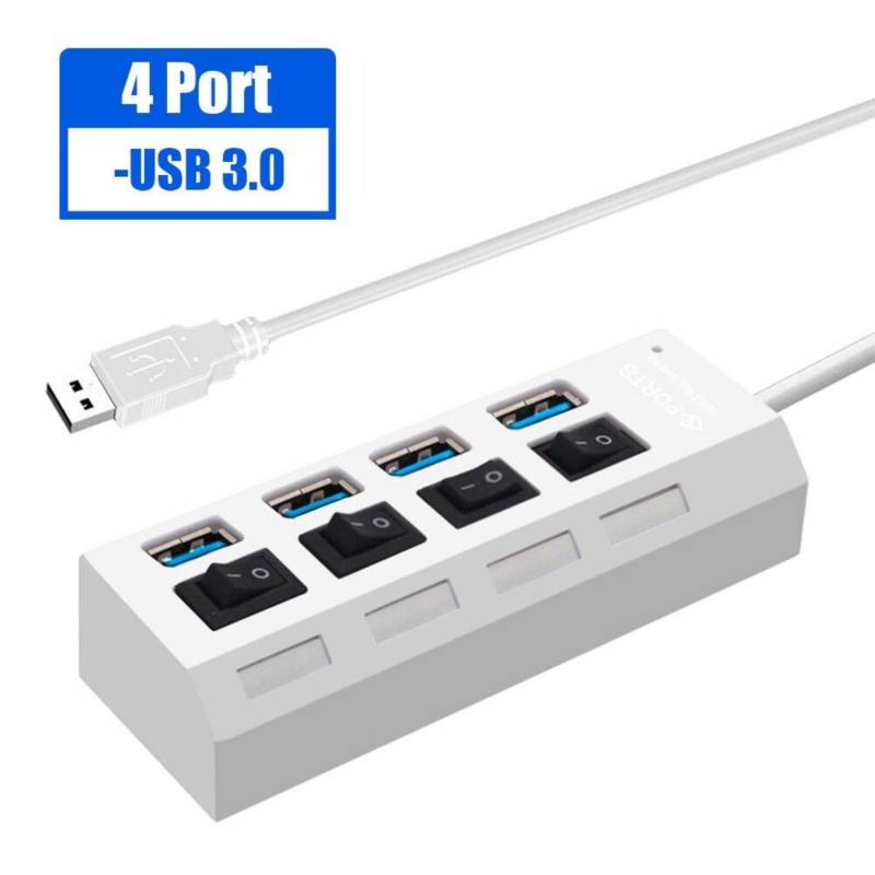 HUB Multipuerto USB con 7 Puertos Con Interruptor Independiente 480Mbp OEM